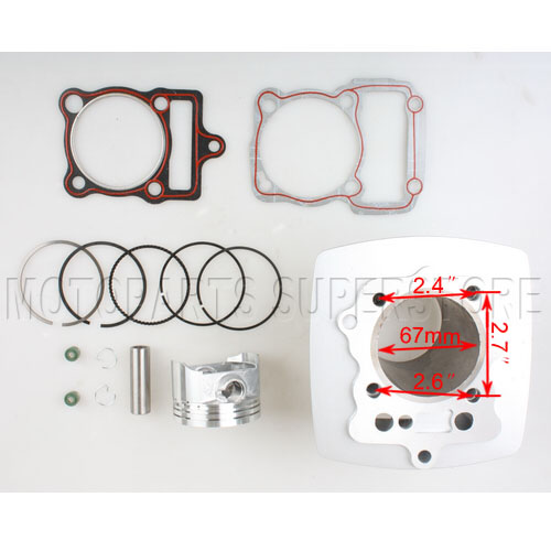 Cylinder Piston Ring Pin Gasket Kit 250cc ATV Quad 4 Wheeler Dirt Bike