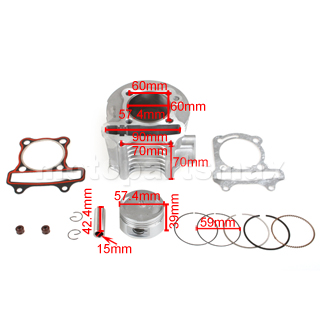 X-PRO 57.4mm Cylinder Kit for GY6 150cc Scooters ATVs Go Karts 