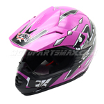 X-PRO Youth Motocross Off Road Cross Helmet, DOT Approved AS/NZS 1698, ECE R2205 Helmet, Pink, S-XL